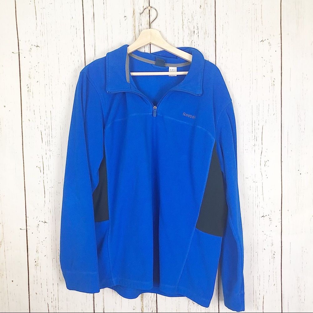 Reebok Blue Men’s Quarter Zip Fleece Pullover